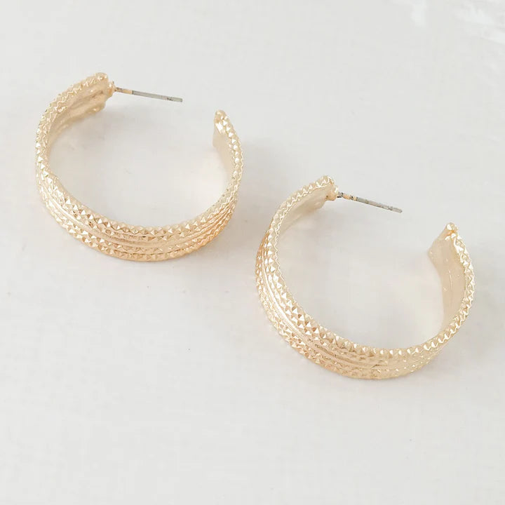 Virtue LUXE Gold Studded Greek Hoop - The Iris
