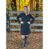 Leslie Button Up Shirt Dress - Black Heather