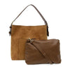 Roanoke Classic Faux Suede Hobo Handbag - Toffee/Coffee