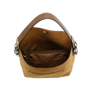 Roanoke Classic Faux Suede Hobo Handbag - Toffee/Coffee