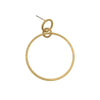 Triple Hoop Post Earrings - Gold