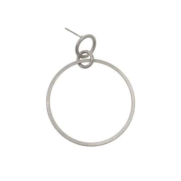 Triple Hoop Post Earrings - Silver