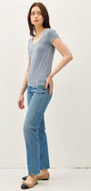 Emilia Ultra Soft Basic Scoop Neck Tee - Dusty Blue