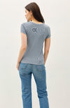 Emilia Ultra Soft Basic Scoop Neck Tee - Dusty Blue