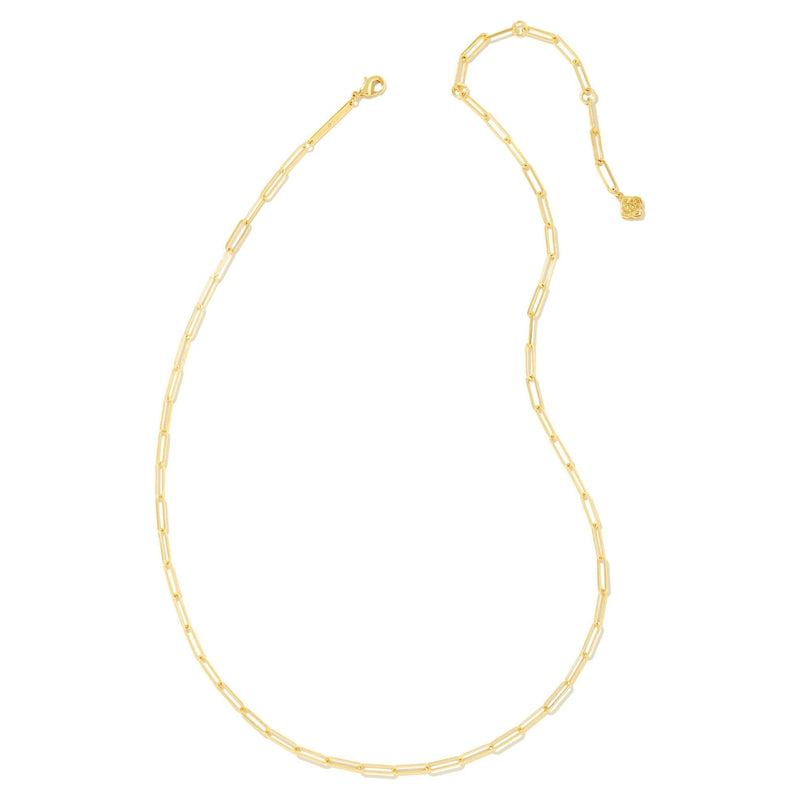 KENDRA SCOTT COURTNEY PAPERCLIP NECKLACE GOLD