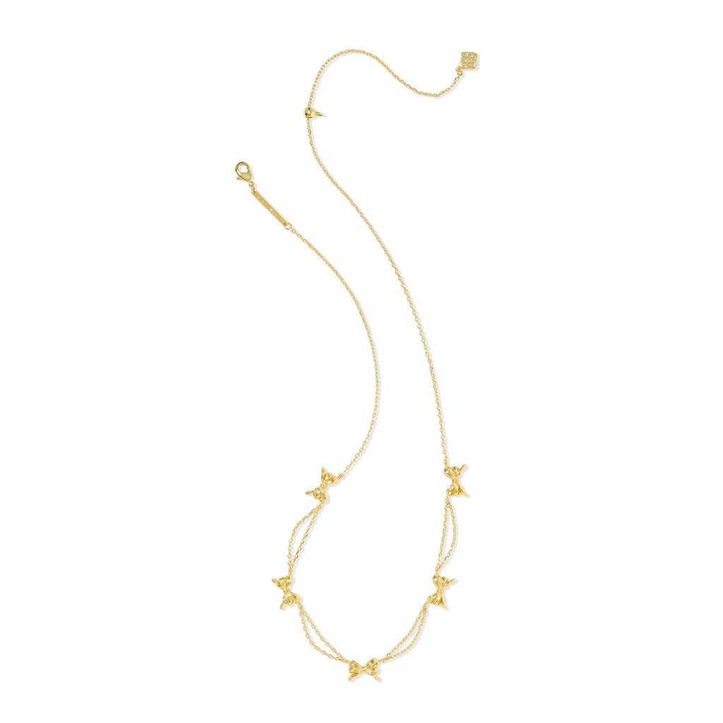 KENDRA SCOTT BOW STRAND NECKLACE GOLD