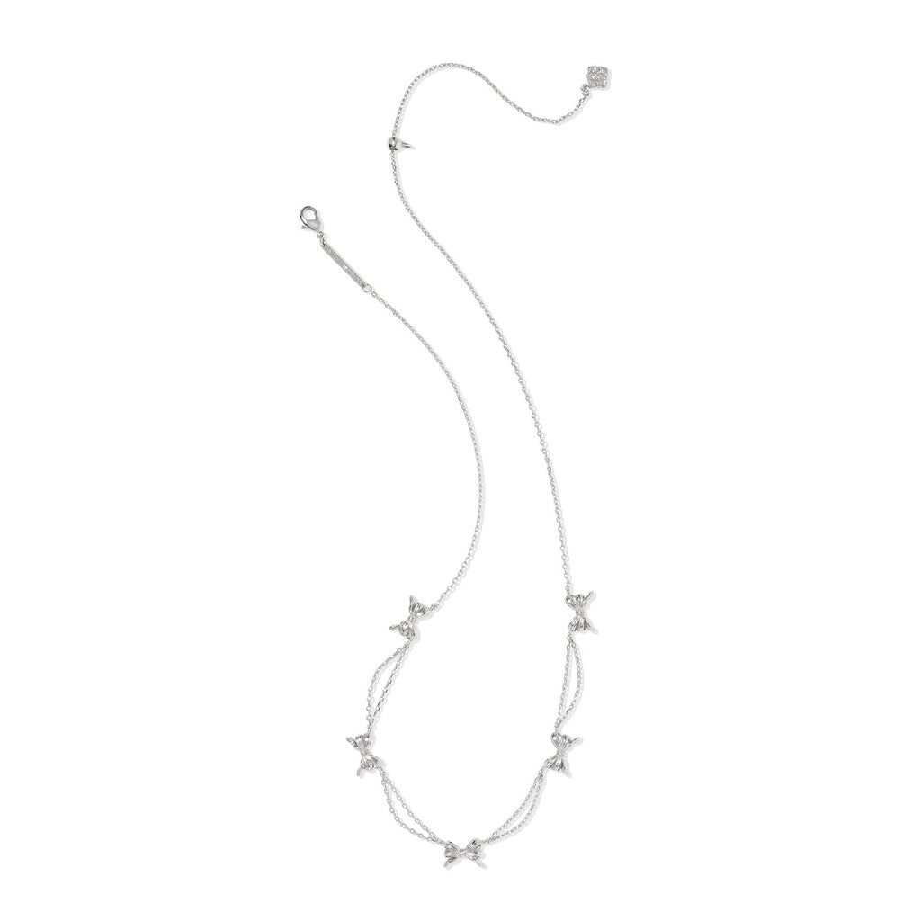KENDRA SCOTT BOW STRAND NECKLACE SILVER