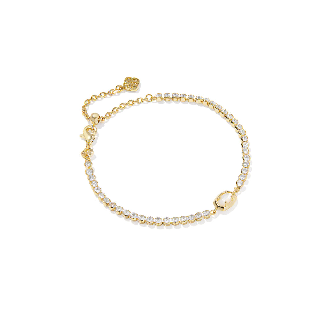 KENDRA SCOTT EMILIE TENNIS BRACELET GOLD IVORY MOTHER OF PEARL