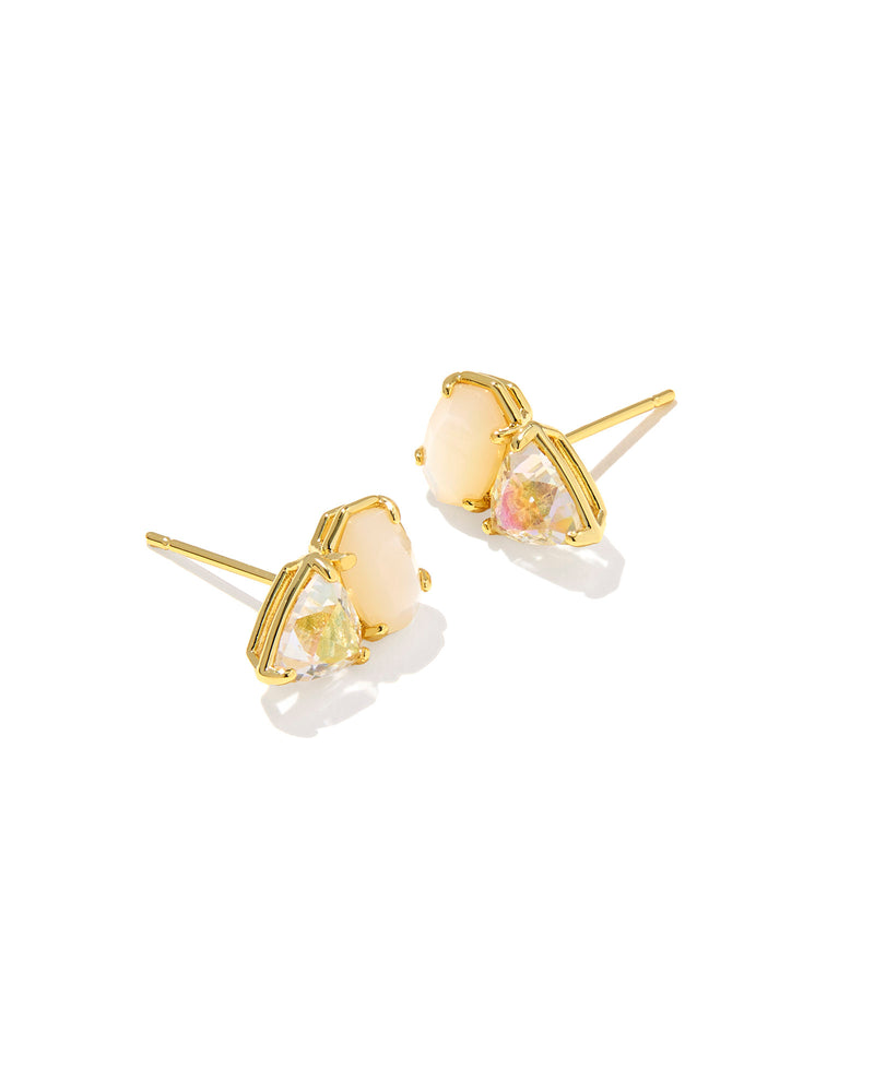 KENDRA SCOTT TATUM STUD EARRINGS GOLD NEUTRAL MIX