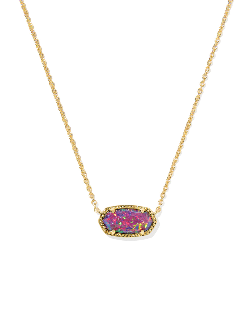 KENDRA SCOTT ELISA PENDANT NECKLACE GOLD DARK LAVENDER KYOCERA OPAL