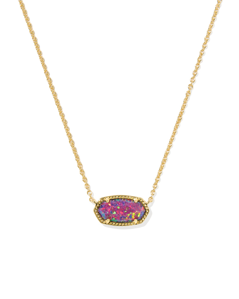 KENDRA SCOTT ELISA PENDANT NECKLACE GOLD DARK LAVENDER KYOCERA OPAL