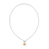 KENDRA SCOTT PUMPKIN LINK AND CHAIN NECKLACE SILVER ORANGE MOTHER OF PEARL