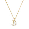 KENDRA SCOTT MOON SHORT PENDANT NECKLACE GOLD WHITE OPALESCENT RESIN