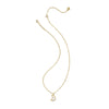 KENDRA SCOTT MOON SHORT PENDANT NECKLACE GOLD WHITE OPALESCENT RESIN