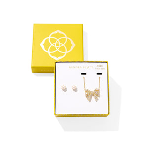 KENDRA SCOTT KRISTA BOW AND ASHTON GIFT SET GOLD WHITE MIX