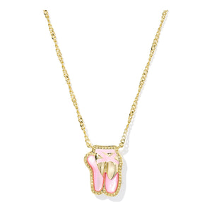 KENDRA SCOTT BALLET SHORT PENDANT NECKLACE GOLD BLUSH MOTHER OF PEARL