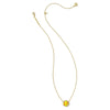 KENDRA SCOTT SOFTBALL SHORT PENDANT NECKLACE GOLD CHARTREUSE MAGNESITE