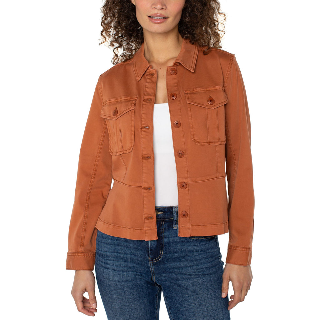 Liverpool Peplum Hem Trucker Jacket - Ginger Spice