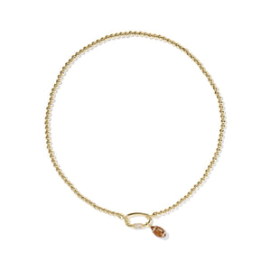 KENDRA SCOTT FOOTBALL METAL STRAND NECKLACE GOLD WHITE CZ