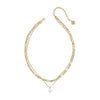 KENDRA SCOTT ASHTON MULTI STRAND NECKLACE GOLD FRESHWATER CULTURED PEARL