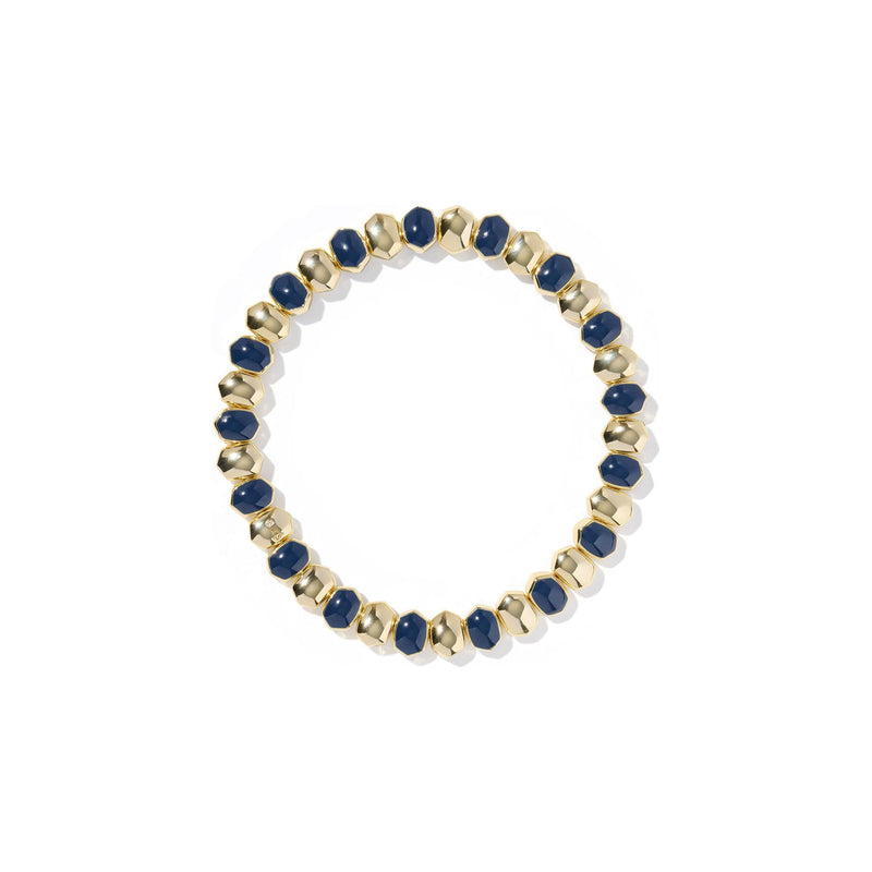 KENDRA SCOTT DAPHNE ENAMEL STRETCH BRACELET GOLD NAVY ENAMEL