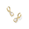 KENDRA SCOTT GHOST HUGGIE EARRINGS GOLD WHITE MOTHER OF PEARL