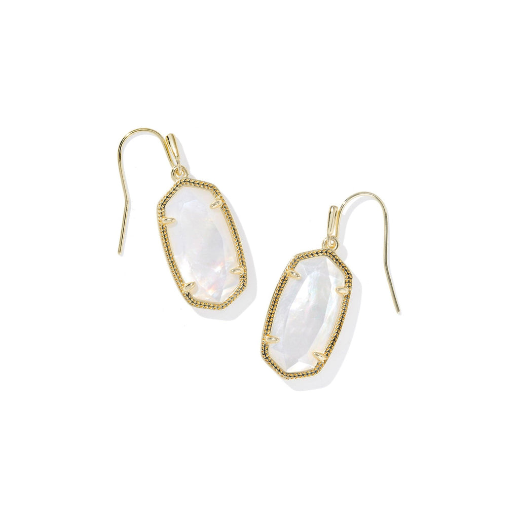KENDRA SCOTT DANI DROP EARRING GOLD IVORY MOTHER OF PEARL