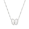 KENDRA SCOTT HALEY BOW SHORT PENDANT NECKLACE SILVER IVORY MOTHER OF PEARL