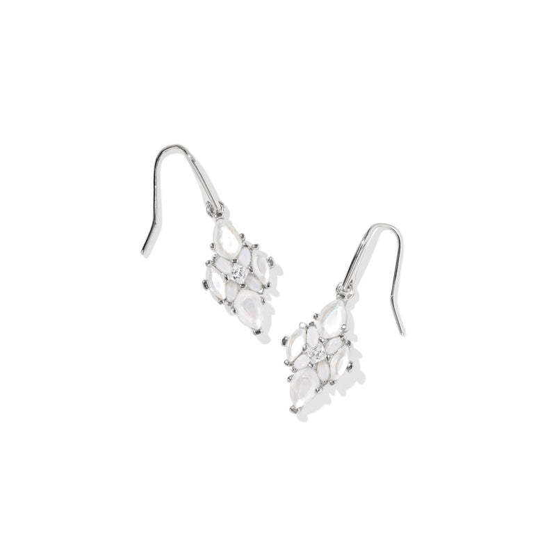 KENDRA SCOTT ABBIE CRYSTAL DROP EARRINGS SILVER NEUTRAL MIX