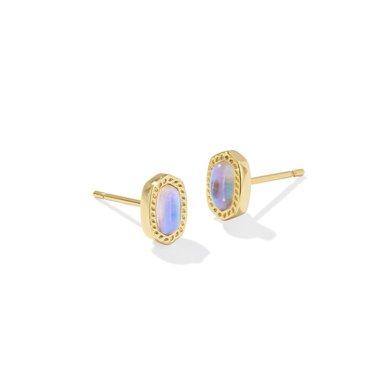 KENDRA SCOTT MINI ELLIE STUD EARRINGS GOLD DICHROIC GLASS