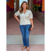 Valerie V-neck Scalloped Edge Cardigan - Ivory