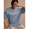 Varley Marcie Fair Isle Yoke Knit - Glacier Blue