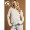 Verity Lace Textured Long Sleeve Top - Cream