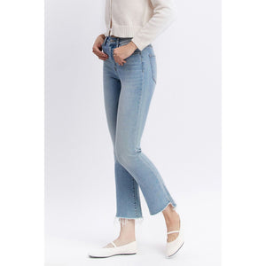 Vervet Bella High Rise Crop Flare Jeans - Light Wash