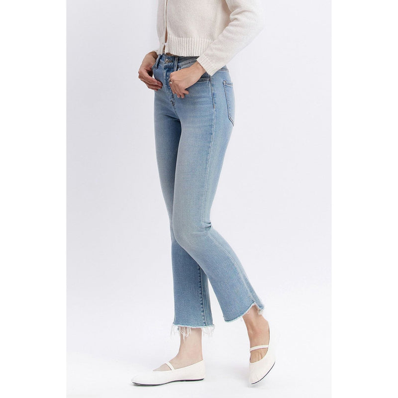 Vervet Bella High Rise Crop Flare Jeans - Light Wash