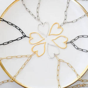 Virtue 18" XL Paperclip Necklace with Silver Heart