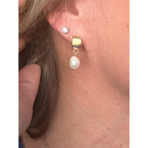 Virtue Flat Semi Circle Mini Pearl Earrings