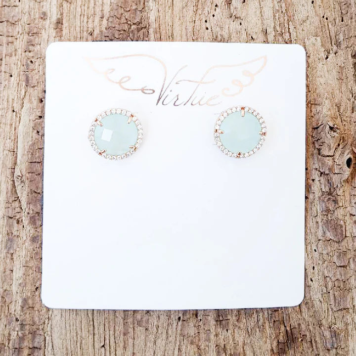Virtue Gemstone CZ Stud - Mint