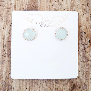 Virtue Gemstone CZ Stud - Mint