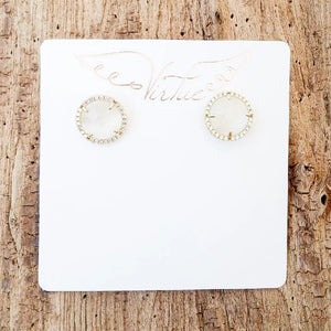 Virtue Gemstone CZ Stud - White