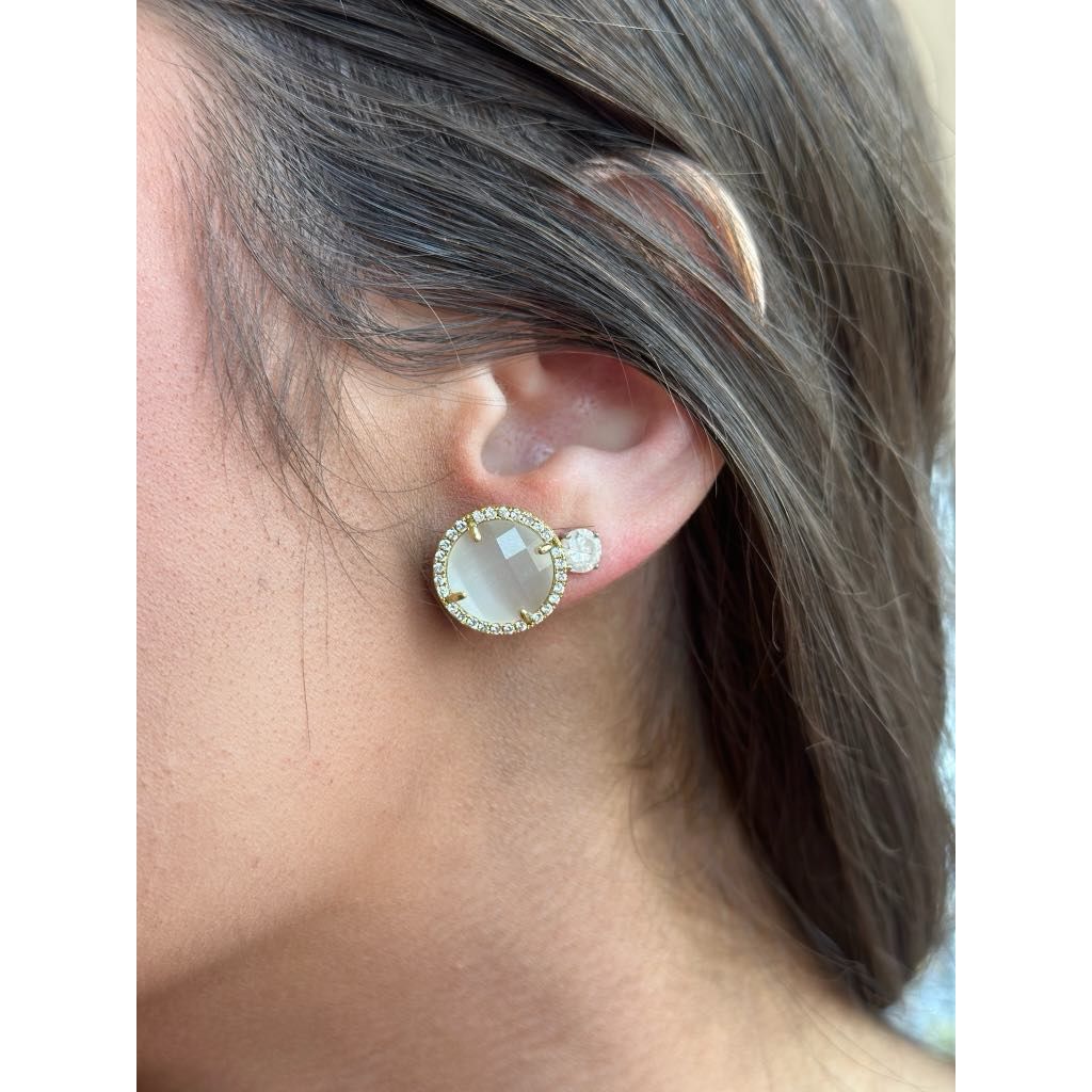 Virtue Gemstone CZ Stud - White