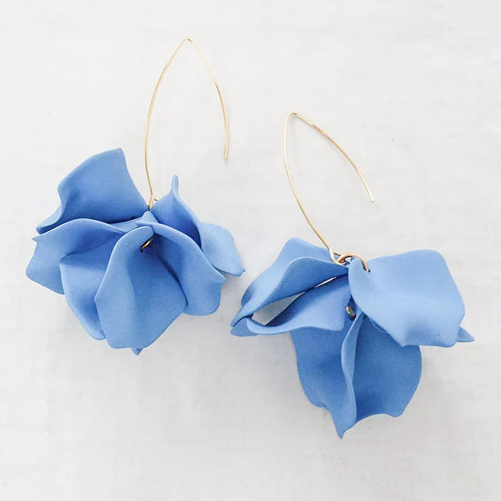 Virtue Hyacinth Tiered Marquis Earrings - Carolina Blue