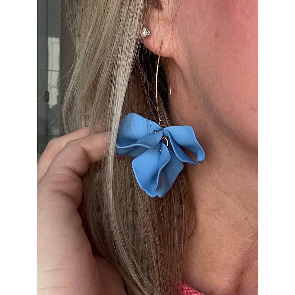 Virtue Hyacinth Tiered Marquis Earrings - Carolina Blue
