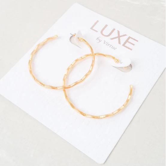 Virtue LUXE Gold Zig Zag Hoop - The Claire