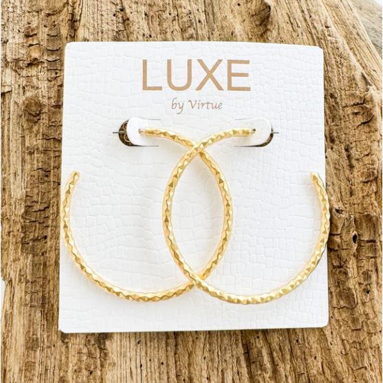 Virtue LUXE Textured Hoop - The Leslie/Gold