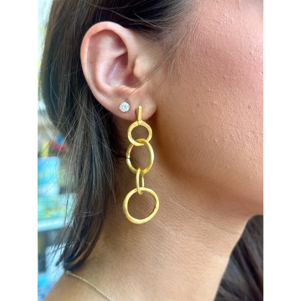 Virtue LUXE Bar Post Chain Link Drop Earrings - The Tara/Gold
