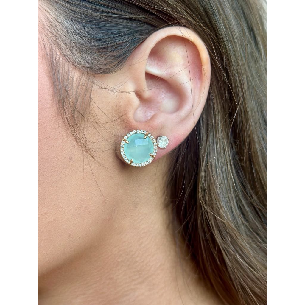 Virtue Gemstone CZ Stud - Mint