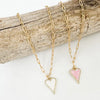 Virtue Mosaic Heart 16" Paperclip Necklace  - White