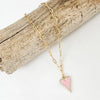 Virtue Mosaic Heart 16" Paperclip Necklace  - Light Pink