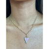 Virtue Mosaic Heart 16" Paperclip Necklace  - Light Pink